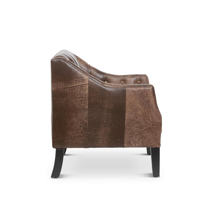 Park Hill Collection Brent Tufted Leather Club Chair in Vintage Umber (EFS36166) Parkhillcollection