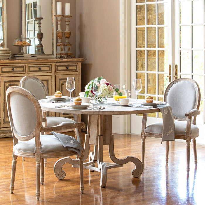 Park Hill Collection White Washed Dining Room Arm Chair EFS81666 Park Hill Collection