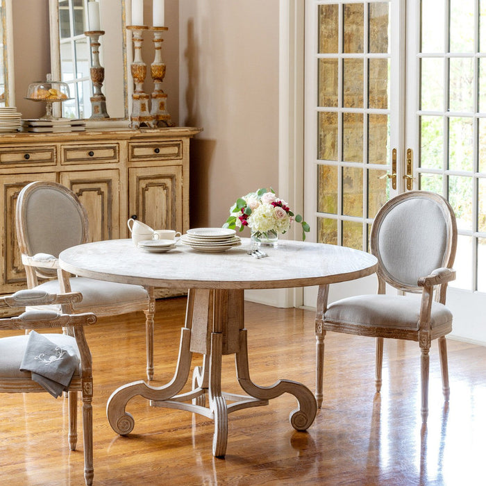Park Hill Collection White Washed Dining Room Arm Chair EFS81666 Park Hill Collection