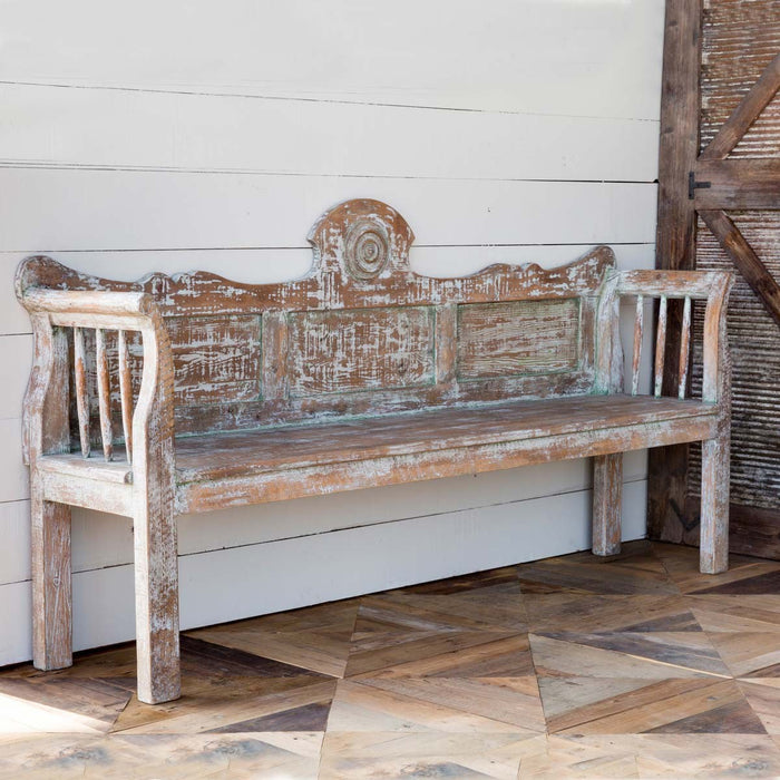 Park Hill Collections La Boheme Aged Painted Bench EFS81954 Park Hill Collection