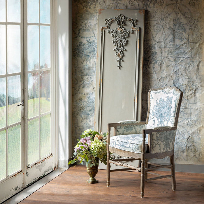 Park Hill Collection Country French Quarter Blue Provincial Fireside Chair EFS90247 Park Hill Collection