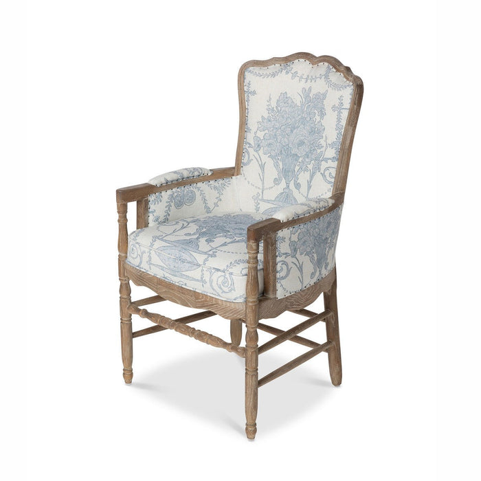 Park Hill Collection Country French Quarter Blue Provincial Fireside Chair EFS90247 Park Hill Collection