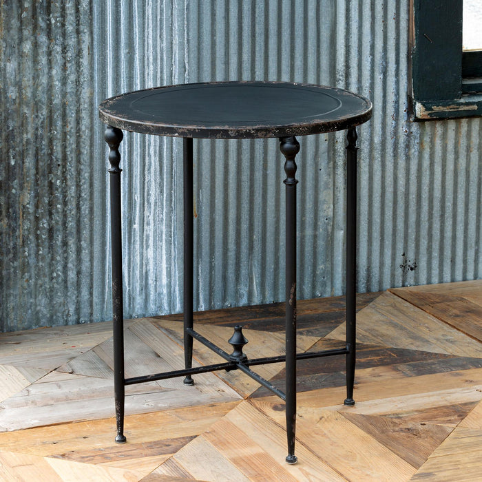 Park Hill Antiqued Black Metal Round Side Table additional view