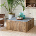 Park Hill Collection Coastal Cottage Aged Zinc Top Platform Coffee Table EFT06097 Park Hill Collection