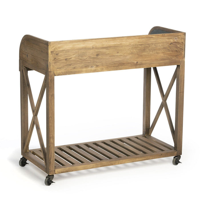 Park Hill Collection Garden Floral Zinc Top Potting Table EFT10532 Park Hill Collection