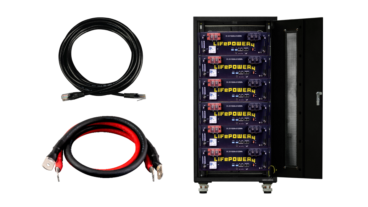 High quality photo of the EG4 6 Slot Rack Loaded LiFePower4v2 Kit. Photographed by Current Connected