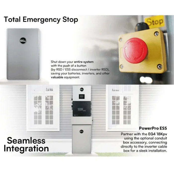 Green Vista Living EG4 18K PowerPro ESS 14.3kWh - 28.6kWh Capacity | EG4-18Kpv & EG4-PowerPro... Power Station - Detail View