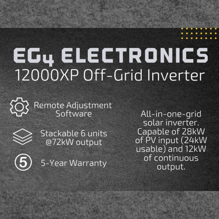Green Vista Living EG4 12,000XP Off-Grid Inverter V2 48V Split Phase | 24kW PV Input 12kW Power Output - Lifestyle View