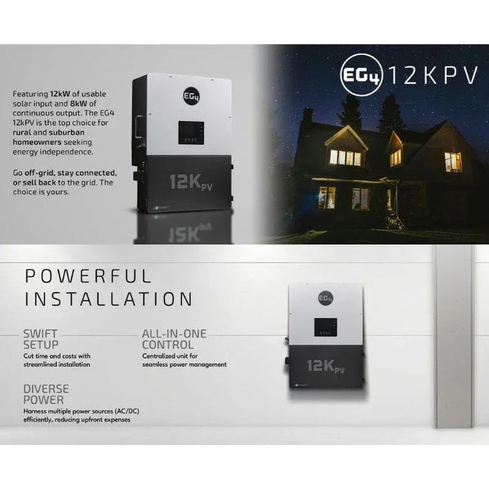 Green Vista Living EG4 12kPV Hybrid Inverter 12000W Input 120/240V Split Phase | All-In-One Hybrid Solar... - Dimensions