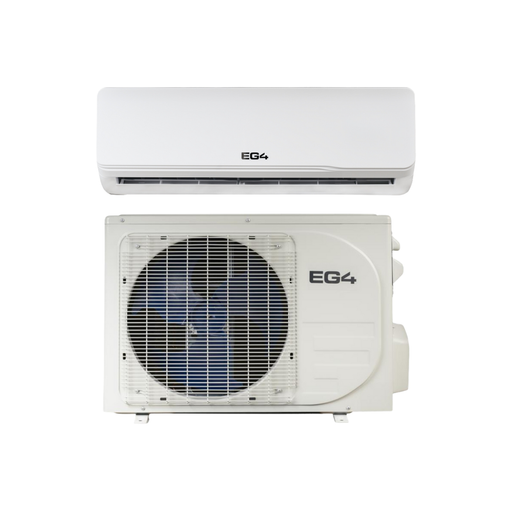 EG4 9K BTU High Efficiency Mini-Split Air Conditioner - EG4 mini-split system with wall-mounted indoor unit and outdoor condenser.