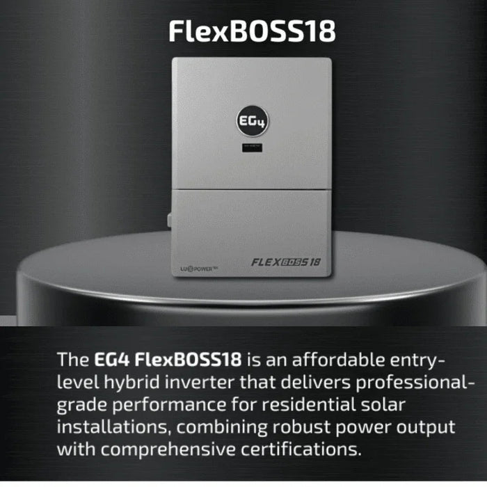 Green Vista Living EG4 FlexBOSS18 13kW AC Hybrid Inverter | 48V Split Phase | 18kW PV Input - Close-Up