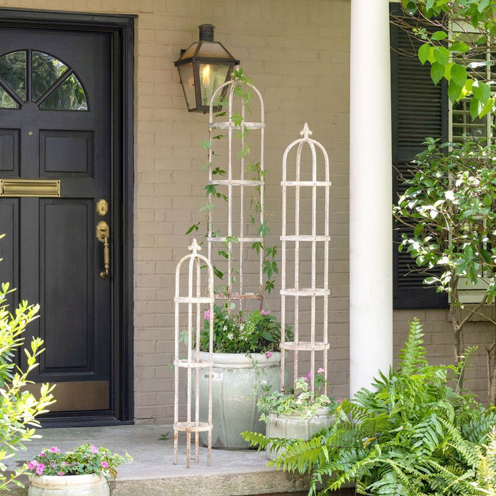 Park Hill Collection Garden Floral Iron Garden Obelisk EGG20151 Park Hill Collection