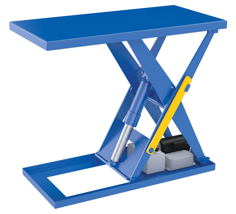 Vestil EHLT-E-2448-2-41 Steel Economical Electric Hydraulic Lift Table 24 in. x 48 in. 2,000 lb. Capacity Blue
