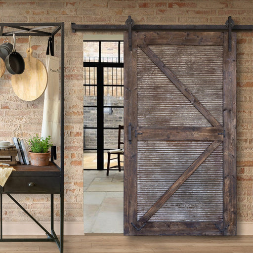 Park Hill Collection Urban Living Sliding Barn Door with Rail Hardware EHR80863 Park Hill Collection