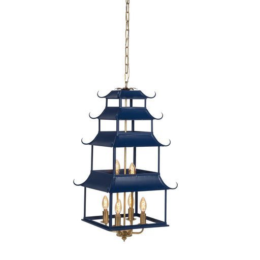 Park Hill Collection Peace Pagoda Chandelier, Navy (view 2)