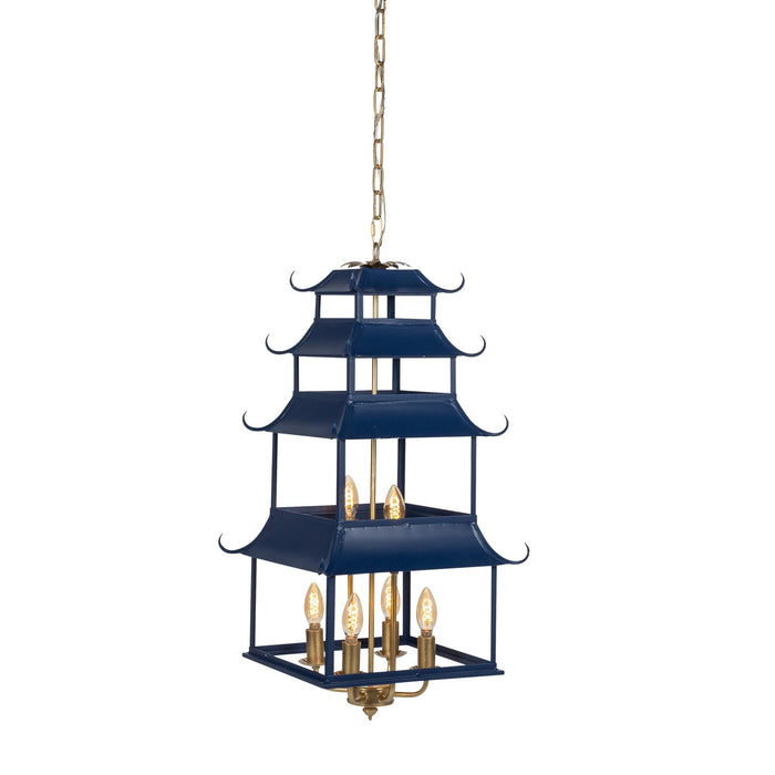 Park Hill Collection Peace Pagoda Chandelier, Navy (view 2)