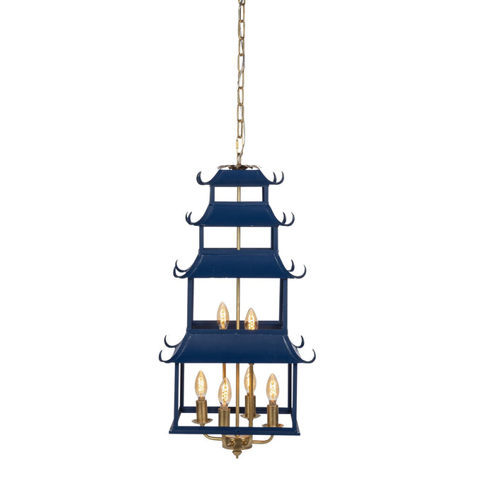 Park Hill Collection Peace Pagoda Chandelier, Navy (view 3)