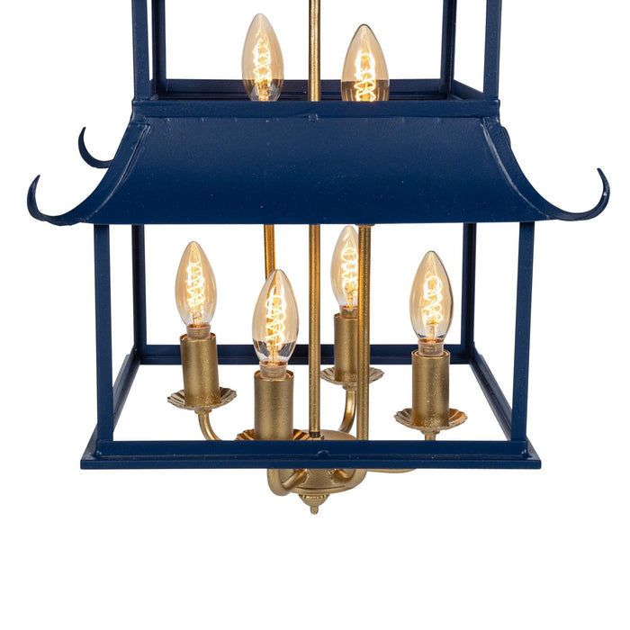 Park Hill Collection Peace Pagoda Chandelier, Navy (view 4)