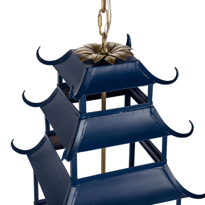 Park Hill Collection Peace Pagoda Chandelier, Navy (view 5)