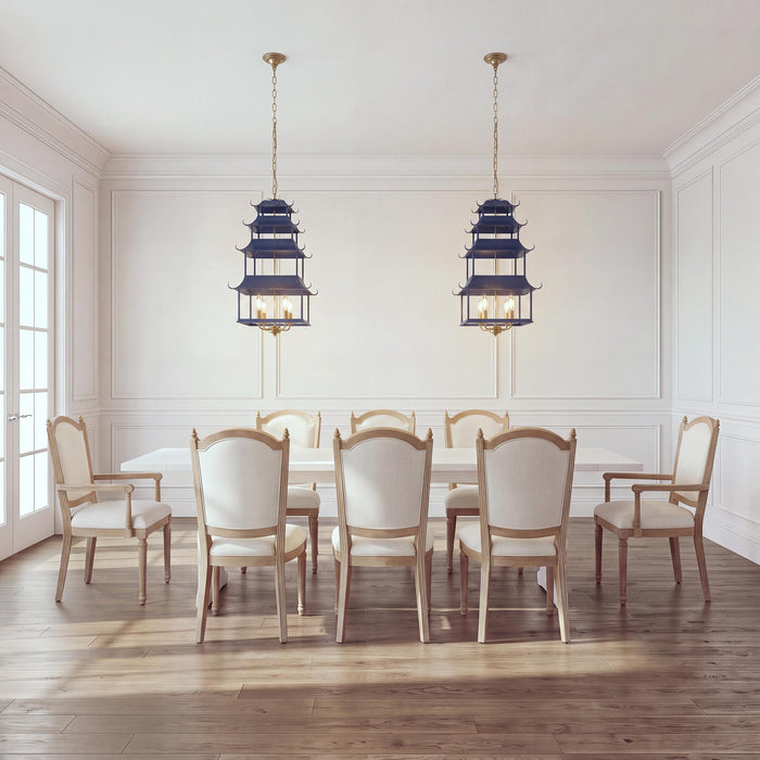 Park Hill Collection Peace Pagoda Chandelier, Navy (view 7)