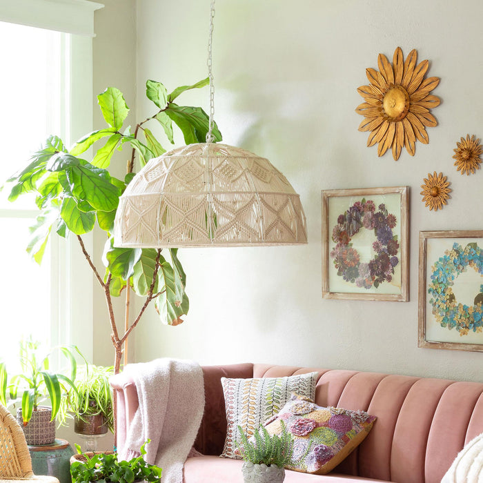 Park Hill Collection Aria Macrame Dome Pendant (view 5)