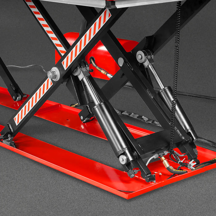 Stationary Electric Hydraulic Parallel Double Scissor Lift Table 3300lb Capacity,  108.3" x 31.5" Platform,  33.9" Lift Height,  UL Certified Motor,  ELT33P