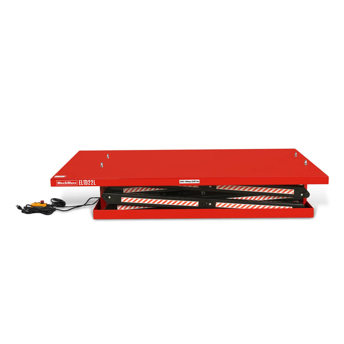 2200 lbs Capacity Stationary Powered Hydraulic Double Scissor Lift Table, 86.6" x 51.2" Platform, 94.5" Lift Height,  UL Certified Motor,  ELTD22L