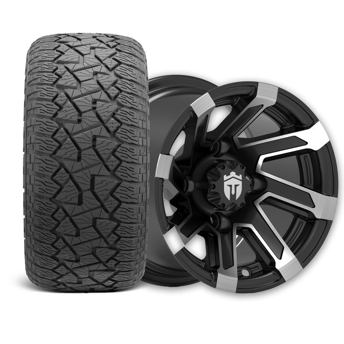 Empire Blade B10 10x7 Wheel with X Comp Golf A/T Tire golf cart wheel and tire