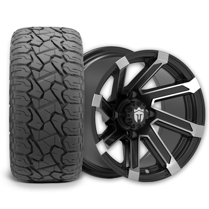 Empire Blade B12 12x7 Wheel with X Comp Golf X/T Tire golf cart wheel and tire