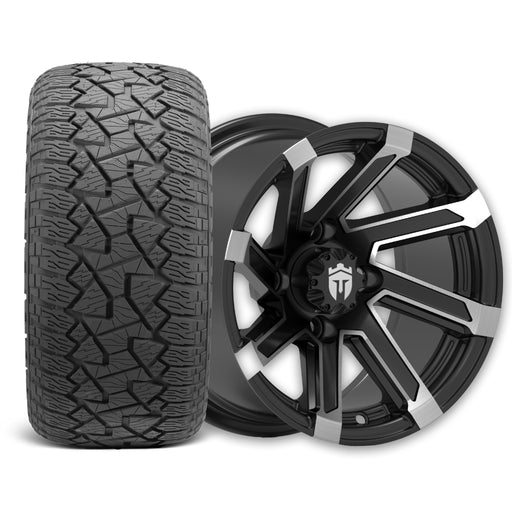 Empire Blade B12 12x7 Wheel with X Comp Golf A/T Tire golf cart wheel and tire
