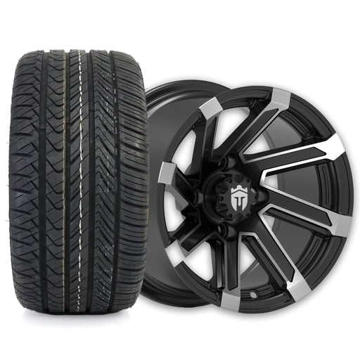 Empire Blade B12 12x7 Wheel with X Comp Golf H/T Tire golf cart wheel and tire