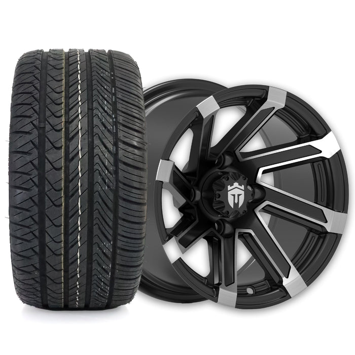 Empire Blade B12 12x7 Wheel with X Comp Golf H/T Tire golf cart wheel and tire