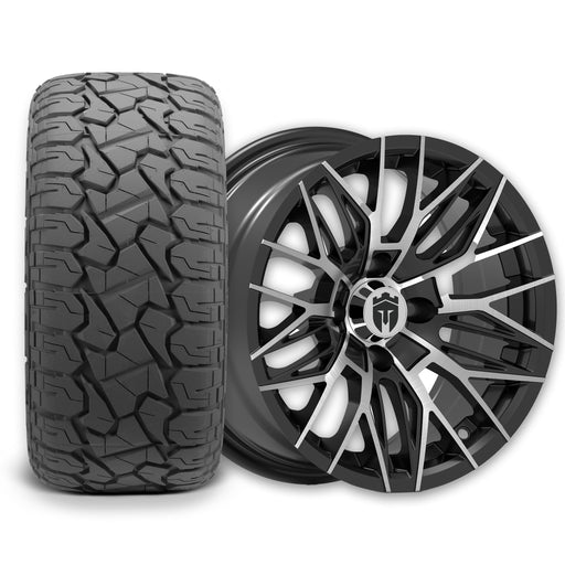 Empire Diablo D3B 14x7 Wheel with X Comp Golf X/T Tire golf cart wheel and tire