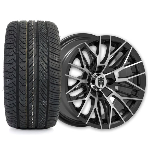 Empire Diablo D3B 14x7 Wheel with X Comp H/T Tire golf cart wheel and tire