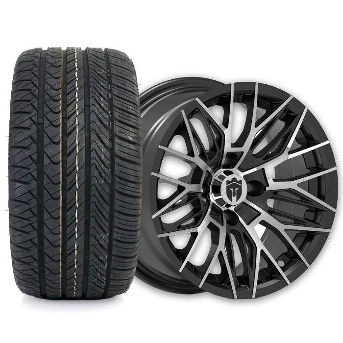 Empire Diablo D3B 14x7 Wheel with X Comp H/T Tire golf cart wheel and tire