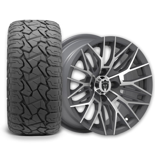 Empire Diablo DGRY 14x7 Wheel with X Comp X/T Tire golf cart wheel and tire