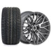 Empire Diablo DGRY 14x7 Wheel with X Comp H/T Tire golf cart wheel and tire