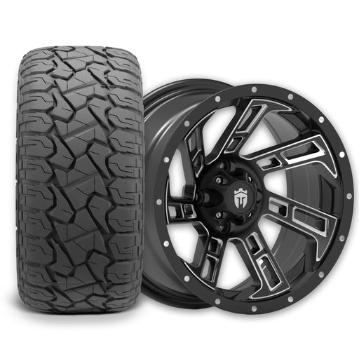 Empire Hook HK2 14x7 Wheel with X Comp Golf X/T Tire golf cart wheel and tire