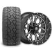 Empire Outlaw O2 14x7 Gloss Black Wheel with X Comp X/T Tire golf cart wheel and tire