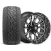 Empire Outlaw O2 14x7 Gloss Black Wheel with X Comp A/T Tire golf cart wheel and tire