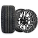 Empire Outlaw O2 14x7 Gloss Black Wheel with X Comp H/T Tire golf cart wheel and tire