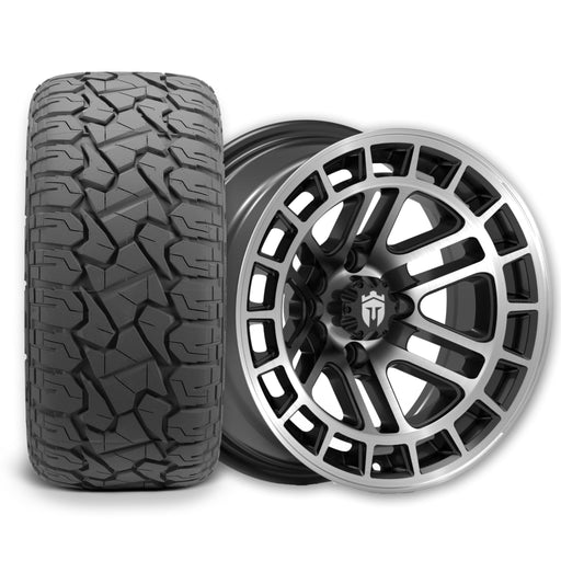 Empire Quest Q1 14x7 Wheel with X Comp Golf X/T Tire golf cart wheel and tire