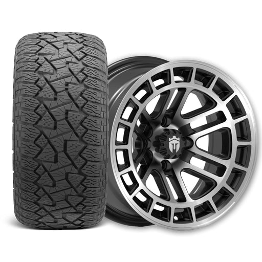 Empire Quest Q1 14x7 Wheel with X Comp Golf A/T Tire golf cart wheel and tire