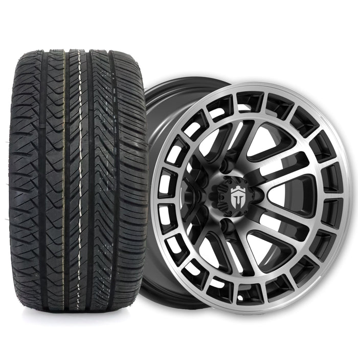 Empire Quest Q1 14x7 Wheel with X Comp Golf H/T Tire golf cart wheel and tire
