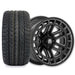 Empire Quest Q2 14x7 Gloss Black Wheel with X Comp Golf H/T Tire golf cart wheel and tire
