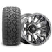 Empire Savage SV5 14x7 Black Chrome Wheel with X Comp Golf X/T Tire golf cart wheel and tire