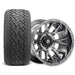Empire Savage SV5 14x7 Black Chrome Wheel with X Comp Golf A/T Tire golf cart wheel and tire