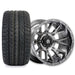 Empire Savage SV5 14x7 Black Chrome Wheel with X Comp Golf H/T Tire golf cart wheel and tire
