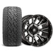 Empire Savage SV6 14x8 Gloss Black Tinted Machined Face Wheel with X Comp Golf A/T Tire golf cart wheel and tire