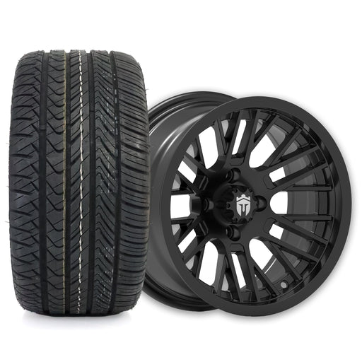 Empire Switch SWGB 14x7 Gloss Black with X Comp Golf H/T Tire golf cart wheel and tire